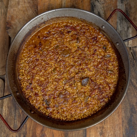 Arroz con pato y setas